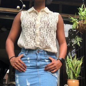 Floral lace sheer top! From urban outfitters.